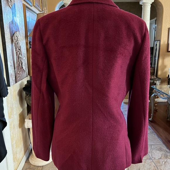 Vintage Kasper Burgundy Wool/Velour Jacket - Picture 3 of 6